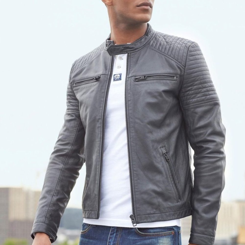 Superdry Leather Quilt Racer Jacket